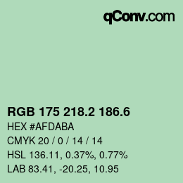 カラーコード: RGB 175 218.2 186.6 | qconv.com