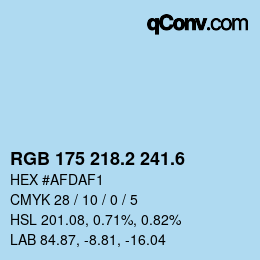 カラーコード: RGB 175 218.2 241.6 | qconv.com