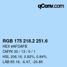 カラーコード: RGB 175 218.2 251.6 | qconv.com
