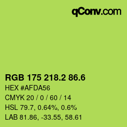 カラーコード: RGB 175 218.2 86.6 | qconv.com