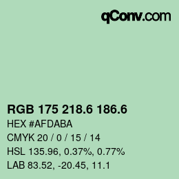 カラーコード: RGB 175 218.6 186.6 | qconv.com