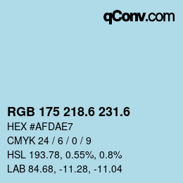 カラーコード: RGB 175 218.6 231.6 | qconv.com