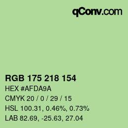颜色代码: RGB 175 218 154 | qconv.com