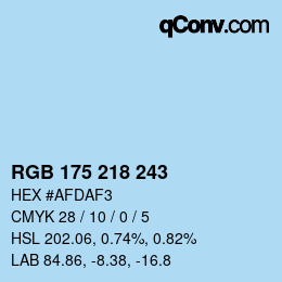 Color code: RGB 175 218 243 | qconv.com