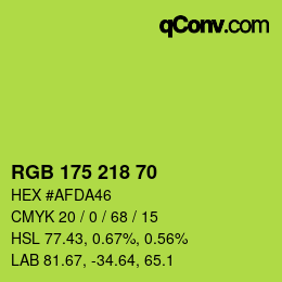 Color code: RGB 175 218 70 | qconv.com