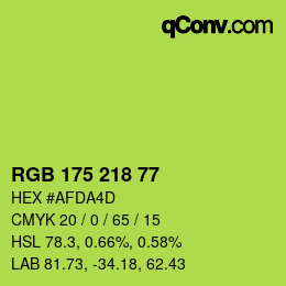カラーコード: RGB 175 218 77 | qconv.com