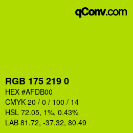 Color code: RGB 175 219 0 | qconv.com