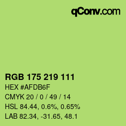 Color code: RGB 175 219 111 | qconv.com