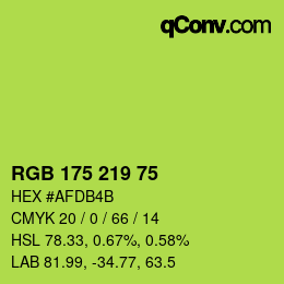 颜色代码: RGB 175 219 75 | qconv.com