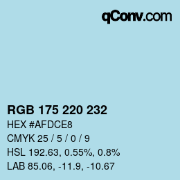 Color code: RGB 175 220 232 | qconv.com