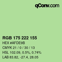 Farbcode: RGB 175 222 155 | qconv.com
