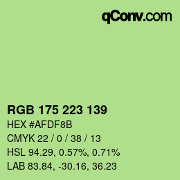 Color code: RGB 175 223 139 | qconv.com