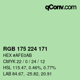 Color code: RGB 175 224 171 | qconv.com
