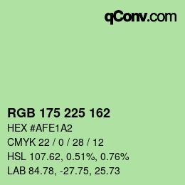 Color code: RGB 175 225 162 | qconv.com
