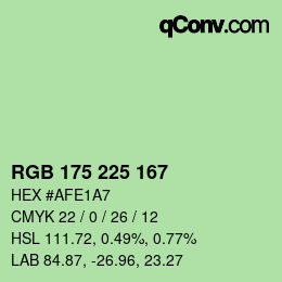 カラーコード: RGB 175 225 167 | qconv.com