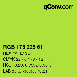 Color code: RGB 175 225 61 | qconv.com