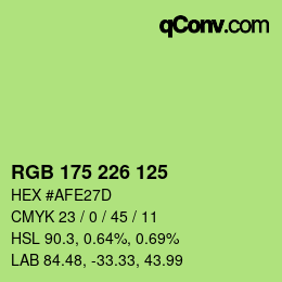 Color code: RGB 175 226 125 | qconv.com