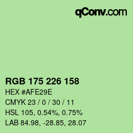 Color code: RGB 175 226 158 | qconv.com