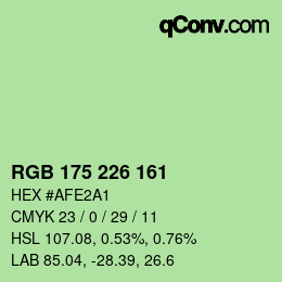 颜色代码: RGB 175 226 161 | qconv.com