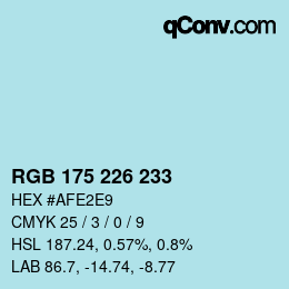 Color code: RGB 175 226 233 | qconv.com