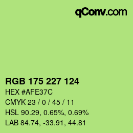 Color code: RGB 175 227 124 | qconv.com