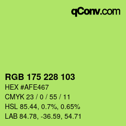 Color code: RGB 175 228 103 | qconv.com