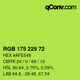 Color code: RGB 175 229 72 | qconv.com
