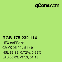 Color code: RGB 175 232 114 | qconv.com