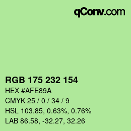 Color code: RGB 175 232 154 | qconv.com