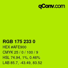 Color code: RGB 175 233 0 | qconv.com