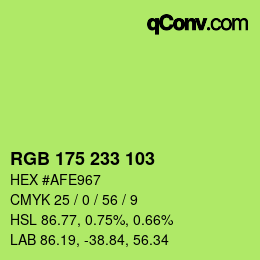 Código de color: RGB 175 233 103 | qconv.com