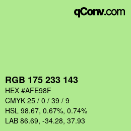 Color code: RGB 175 233 143 | qconv.com