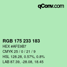 Color code: RGB 175 233 183 | qconv.com