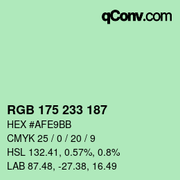 Color code: RGB 175 233 187 | qconv.com