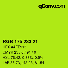 Color code: RGB 175 233 21 | qconv.com