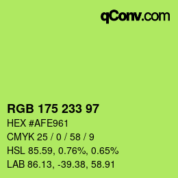 Color code: RGB 175 233 97 | qconv.com