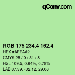 カラーコード: RGB 175 234.4 162.4 | qconv.com