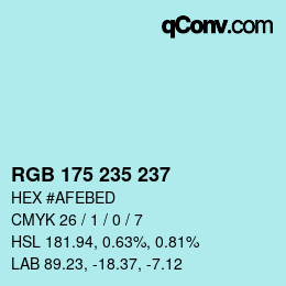 Color code: RGB 175 235 237 | qconv.com