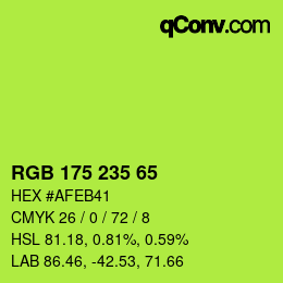 カラーコード: RGB 175 235 65 | qconv.com
