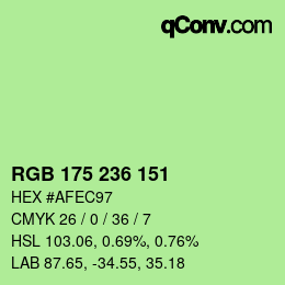Color code: RGB 175 236 151 | qconv.com