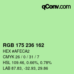 Color code: RGB 175 236 162 | qconv.com