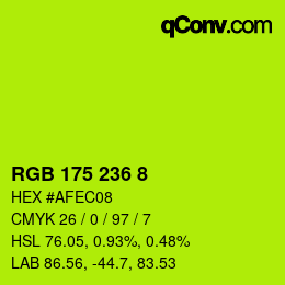 Color code: RGB 175 236 8 | qconv.com
