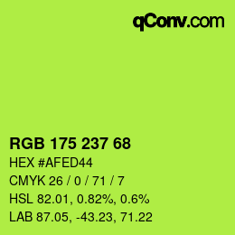 Color code: RGB 175 237 68 | qconv.com