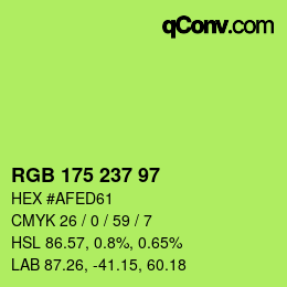 Color code: RGB 175 237 97 | qconv.com