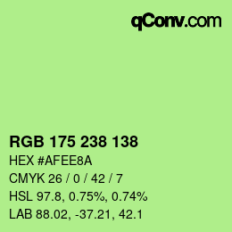 Color code: RGB 175 238 138 | qconv.com