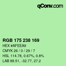 Color code: RGB 175 238 169 | qconv.com