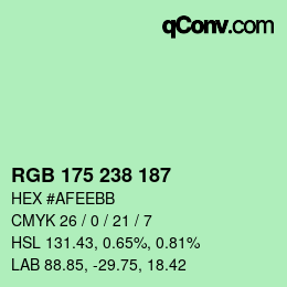 Color code: RGB 175 238 187 | qconv.com