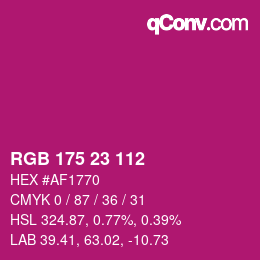 Color code: RGB 175 23 112 | qconv.com