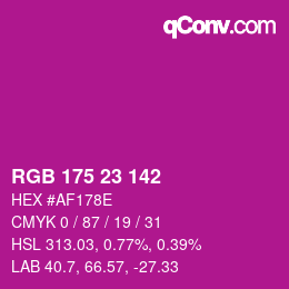 Color code: RGB 175 23 142 | qconv.com