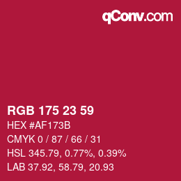 Color code: RGB 175 23 59 | qconv.com